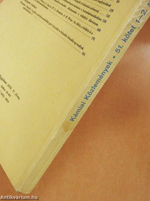 Kémiai Közlemények 1979/1-4.