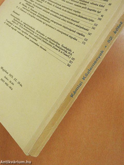 Kémiai Közlemények 1979/1-4.