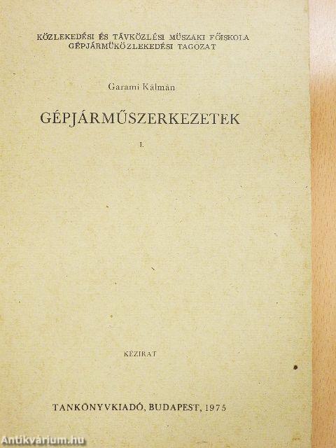 Gépjárműszerkezetek I.
