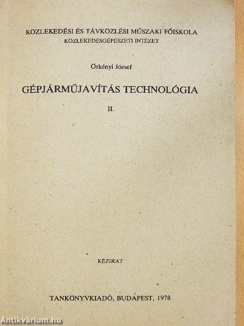 Gépjárműjavítás technológia II.