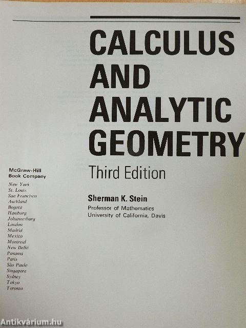 Calculus and Analytic Geometry