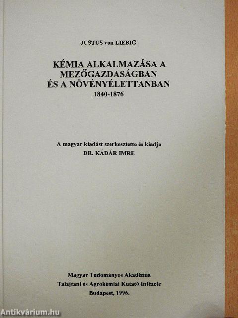 Kémia alkalmazása a mezőgazdaságban és a növényélettanban