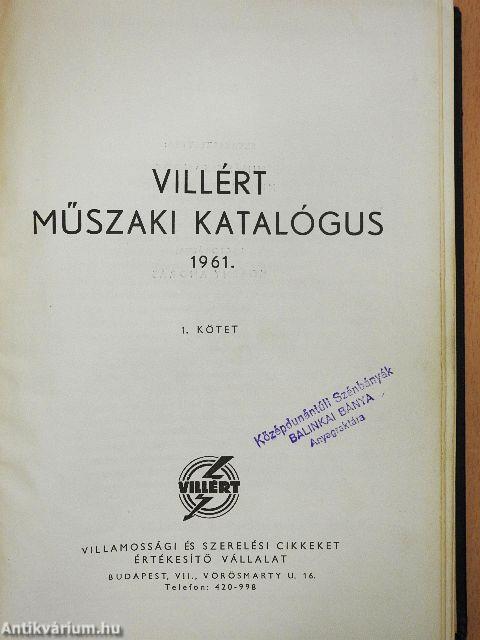 Villért műszaki katalógus 1961. I.