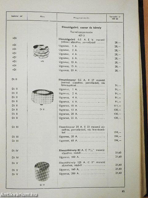 Villért műszaki katalógus 1961. I.
