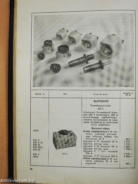 Villért műszaki katalógus 1961. I.