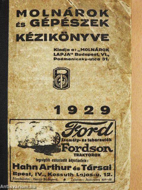Molnárok és gépészek kézikönyve 1929