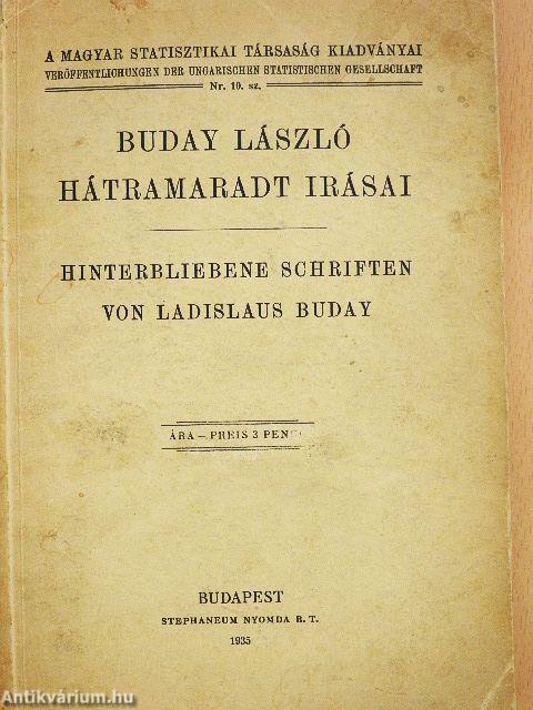 Buday László hátramaradt irásai