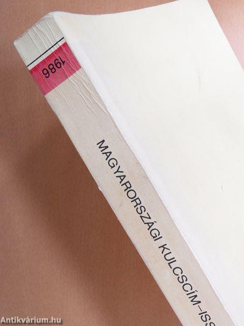 Magyarországi időszaki kiadványok kulcscím-ISSN jegyzéke 1986