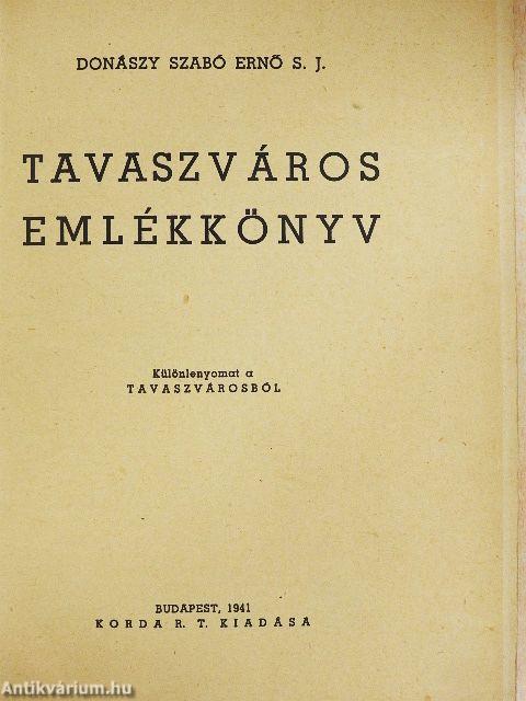 Tavaszváros emlékkönyv