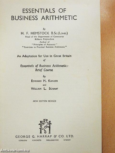 Essentials of Business Arithmetic