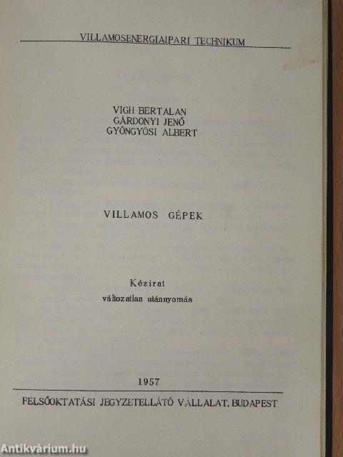 Villamossági ismeretek/Villamos gépek