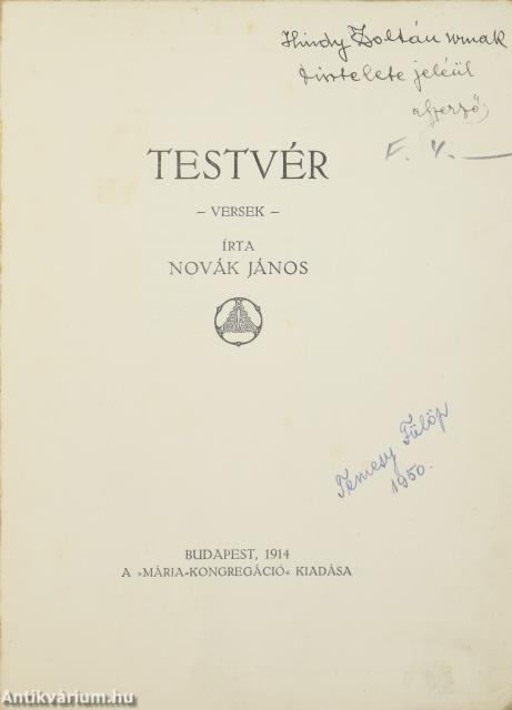 Testvér (dedikált példány)