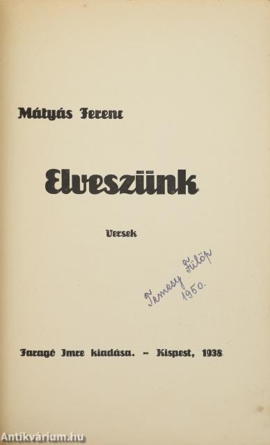 Elveszünk (dedikált példány)