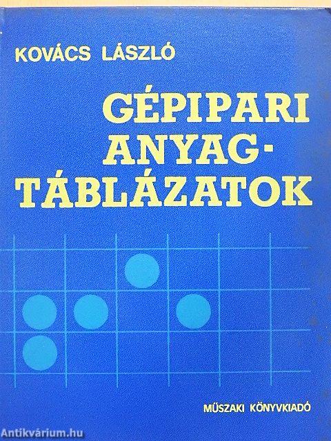 Gépipari anyagtáblázatok