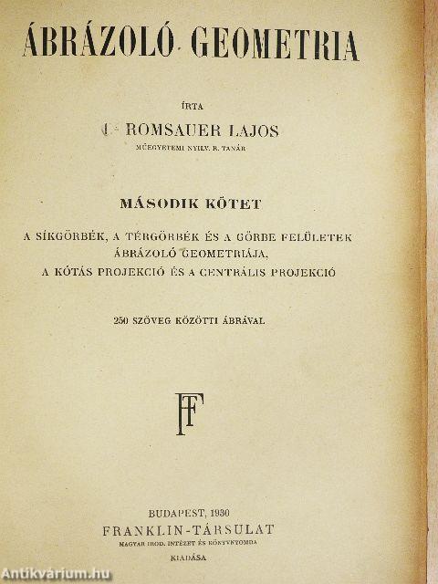 Ábrázoló geometria II.