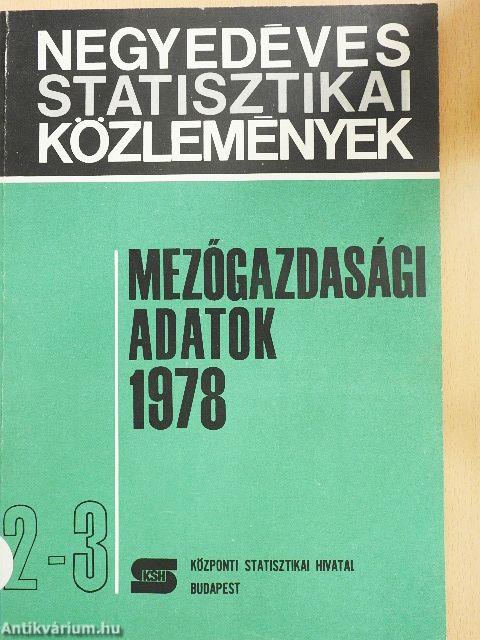 Mezőgazdasági adatok 1978/2-3.
