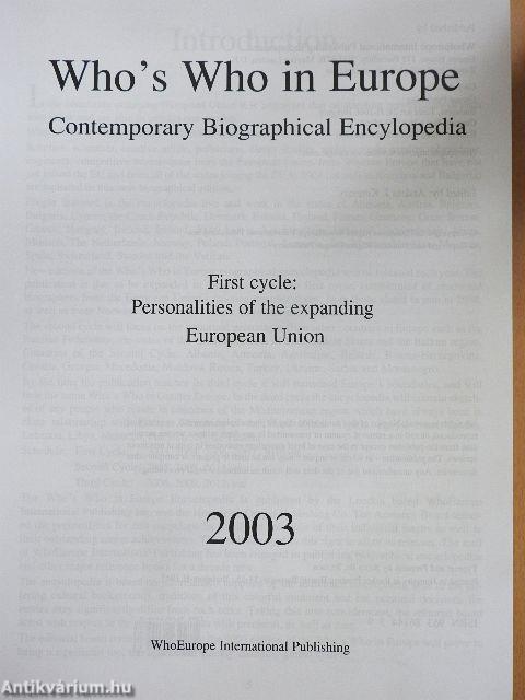 Who's Who in Europe 2003
