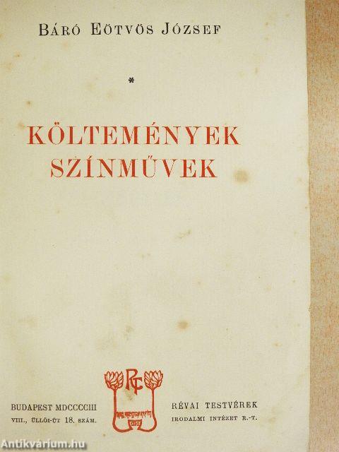 Költemények/Színművek