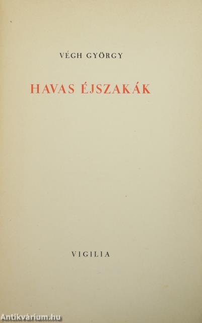 Havas éjszakák (dedikált példány)