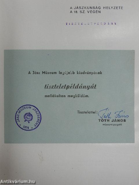 A Jászkunság helyzete a 18. sz. végén (aláírt példány)