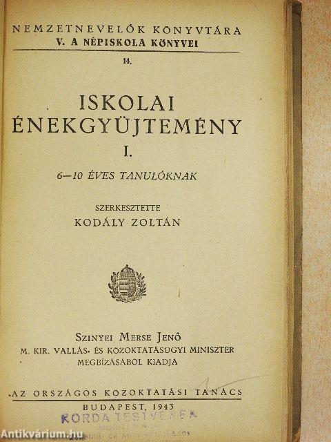 Iskolai énekgyüjtemény I.