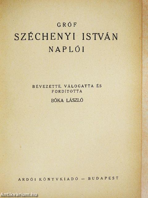 Gróf Széchenyi István naplói