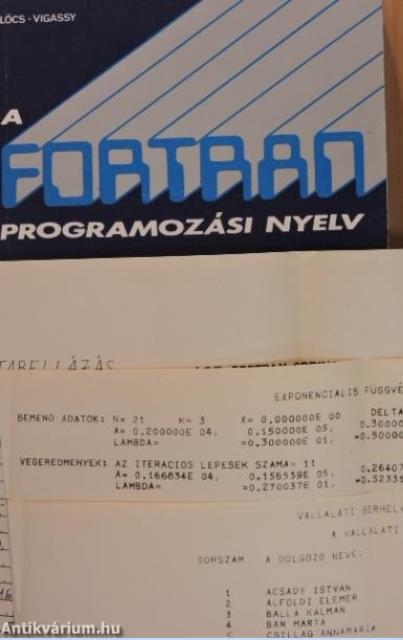 A FORTRAN programozási nyelv