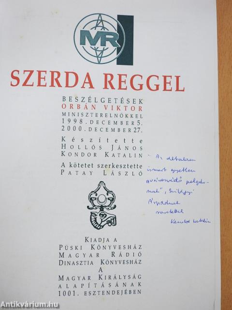 Szerda reggel (dedikált példány)