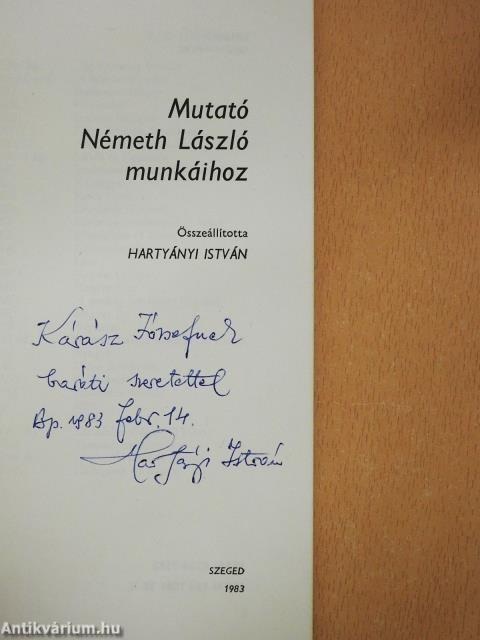 Mutató Németh László munkáihoz (dedikált példány)