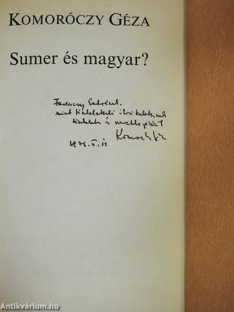 Sumer és magyar? (dedikált példány)