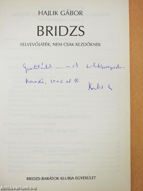 Bridzs (dedikált példány)