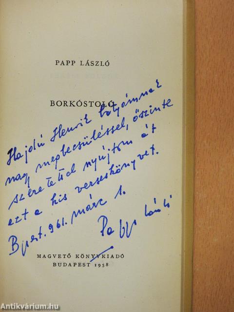 Borkóstoló (dedikált példány)