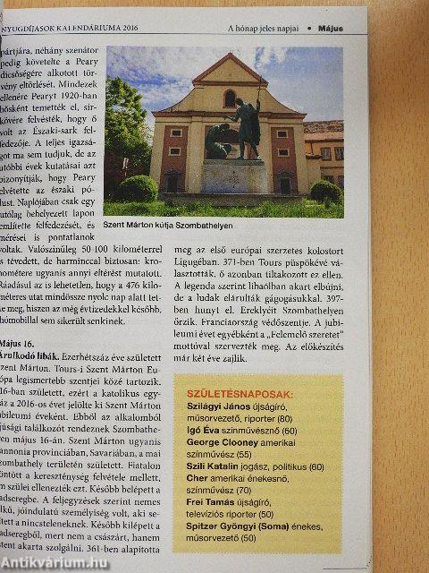 Nyugdíjasok Kalendáriuma 2016