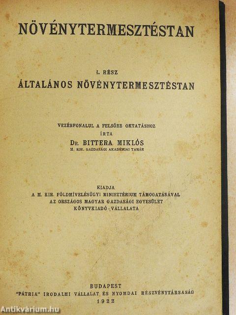 Növénytermesztéstan I.