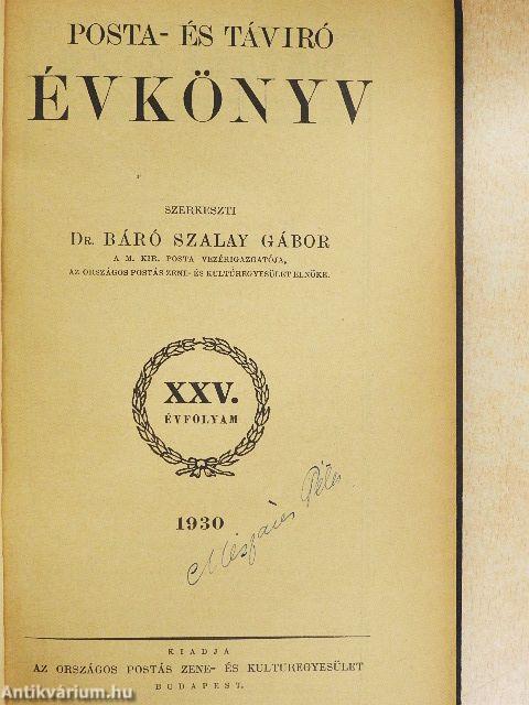 Posta- és táviró évkönyv 1930.