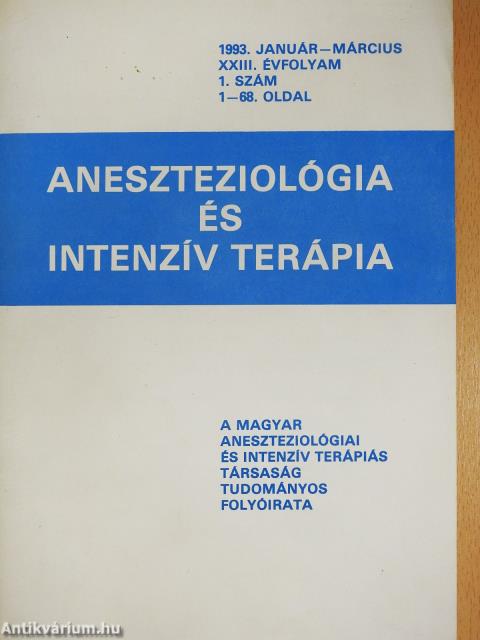 Aneszteziológia és intenzív terápia 1993. január-március (dedikált példány)