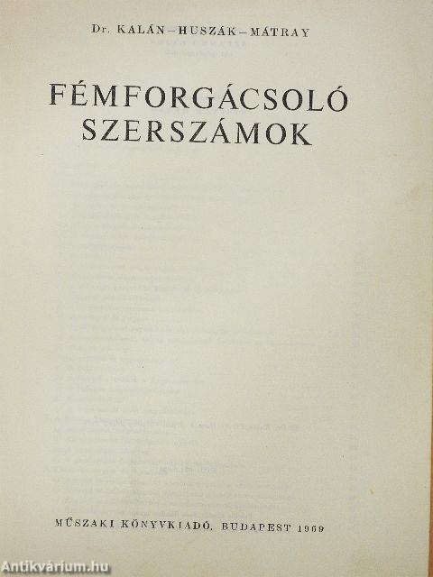 Fémforgácsoló szerszámok