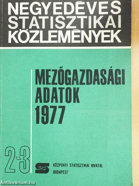 Mezőgazdasági adatok 1977/2-3.