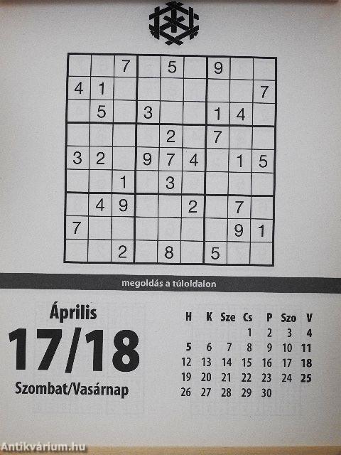 Nagy Sudoku Naptár 2010