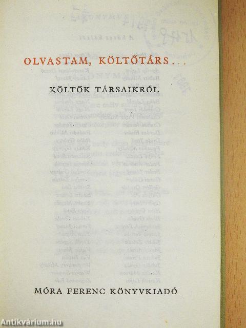 Olvastam, költőtárs...