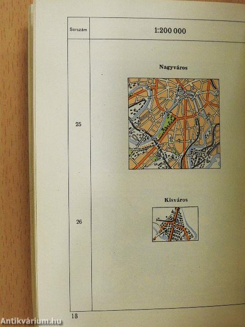Jelkulcs az 1:25 000, 1:50 000, 1:100 000 és 1:200 000 méretarányú topográfiai térképek használatához