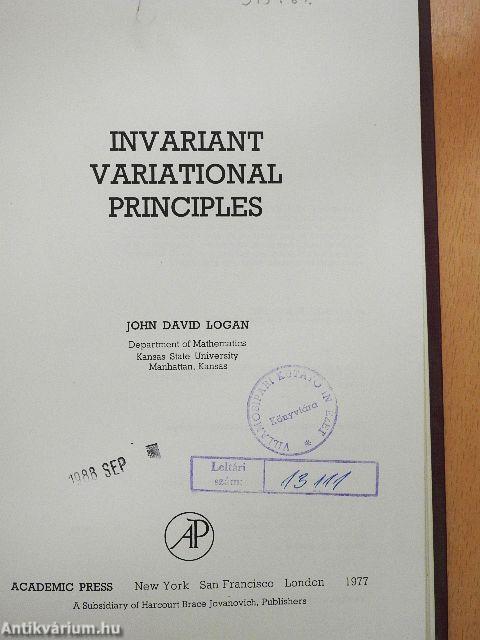 Invariant Variational Principles
