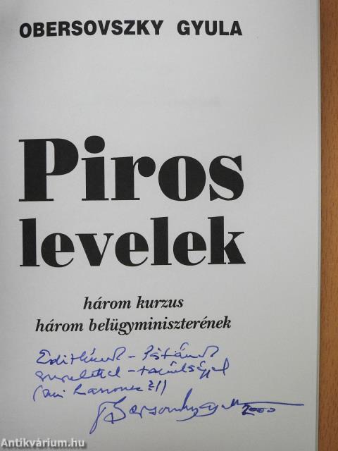 Piros levelek (dedikált példány)