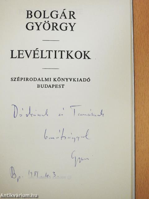 Levéltitkok (dedikált példány)
