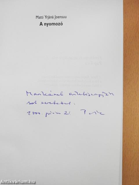 A nyomozó (dedikált példány)