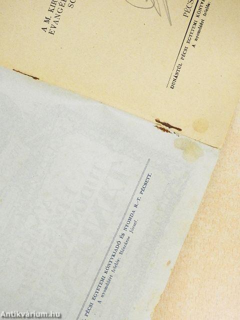 A pécsi M. Kir. Erzsébet Tudományegyetem Tanrendje az 1941/42. tanév első felére