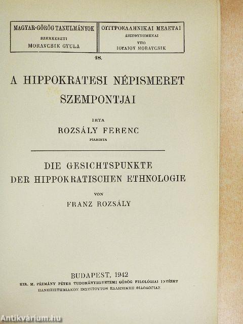 A hippokratesi népismeret szempontjai