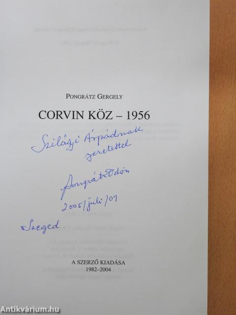 Corvin köz - 1956 (dedikált példány)