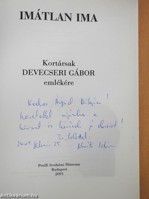 Imátlan ima (dedikált példány)