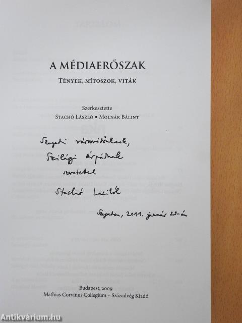 A médiaerőszak (dedikált példány)